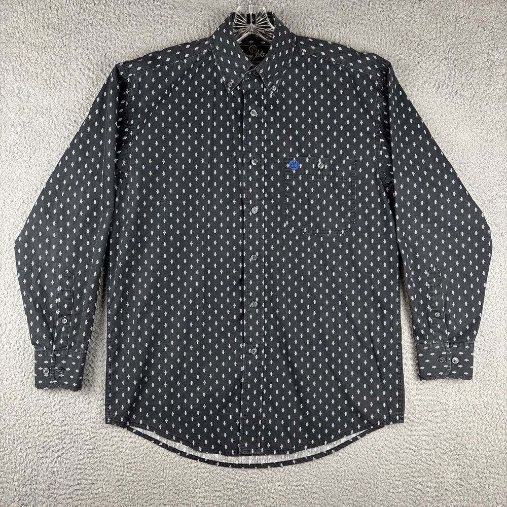 Wrangler George Strait Collection Shirt Men’s Size Small Black Print Rodeo